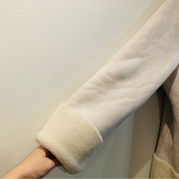 FOX & WIT Sz 2X Faux Leather Faux Sherpa Lined Double Breasted Jacket Coat NEW - Picture 9 of 16